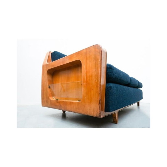 Image 1 of Mid Century blauwe sofa van Melchiorre Bega, Italië 1950