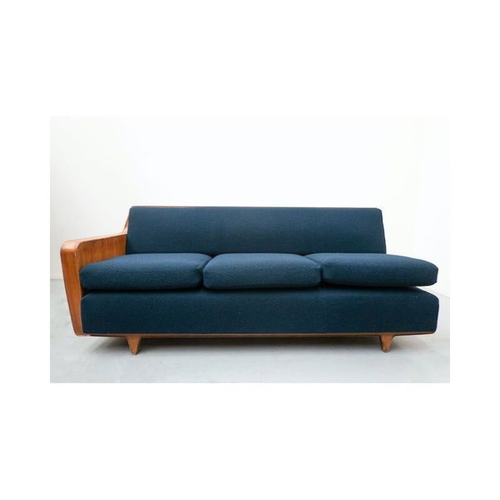 Image 1 of Mid Century blauwe sofa van Melchiorre Bega, Italië 1950