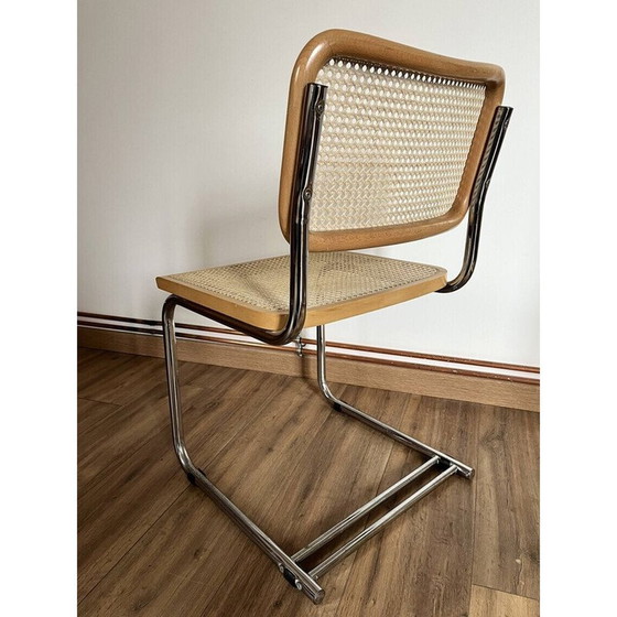 Image 1 of Vintage B32 stoel in chroomstaal en rietwerk van Marcel Breuer, Italië