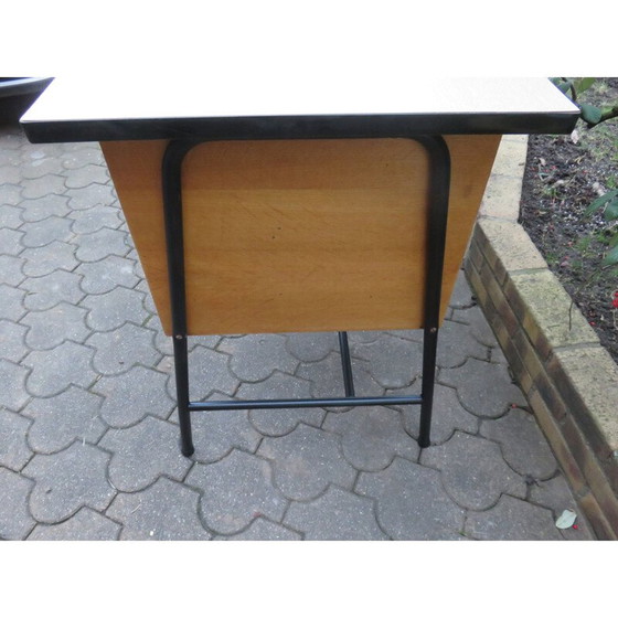 Image 1 of Vintage bureau met 3 laden in metalen buizen, Frankrijk 1950