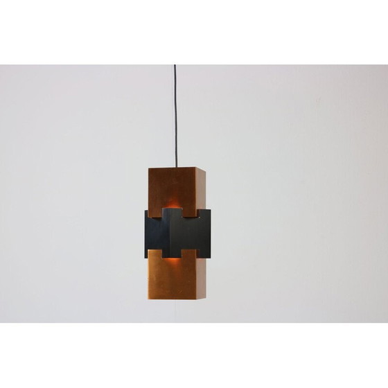 Image 1 of Vintage hanglamp Kubus van Jo Hammerborg voor Fog & Morup Denemarken