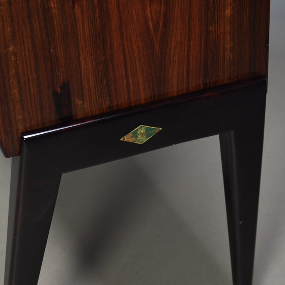 Image 1 of Antonino Gorgone Secretaire in Italiaans notenhout – Italië, 50's Design