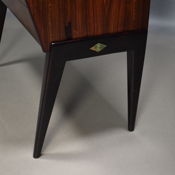 Image 1 of Antonino Gorgone Secretaire in Italiaans notenhout – Italië, 50's Design