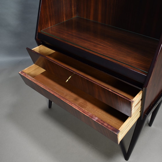 Image 1 of Antonino Gorgone Secretaire in Italiaans notenhout – Italië, 50's Design