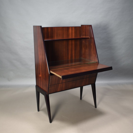 Image 1 of Antonino Gorgone Secretaire in Italiaans notenhout – Italië, 50's Design