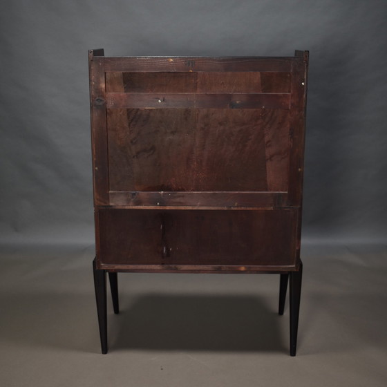 Image 1 of Antonino Gorgone Secretaire in Italiaans notenhout – Italië, 50's Design