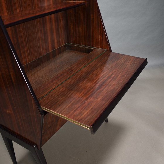 Image 1 of Antonino Gorgone Secretaire in Italiaans notenhout – Italië, 50's Design