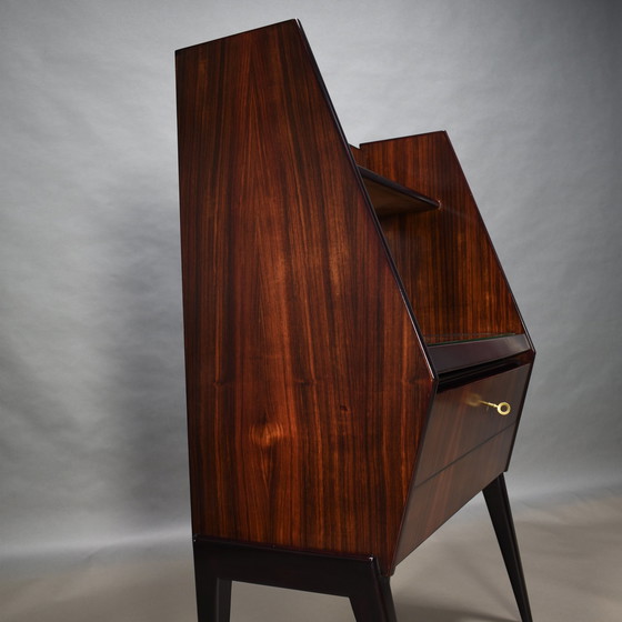 Image 1 of Antonino Gorgone Secretaire in Italiaans notenhout – Italië, 50's Design