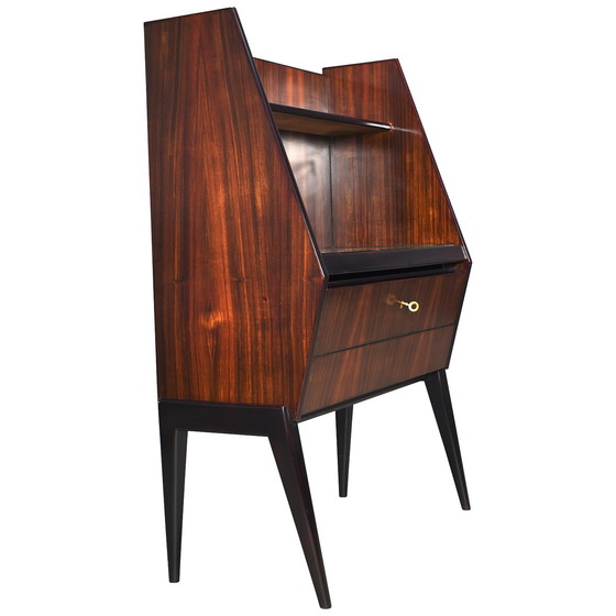 Image 1 of Antonino Gorgone Secretaire in Italiaans notenhout – Italië, 50's Design