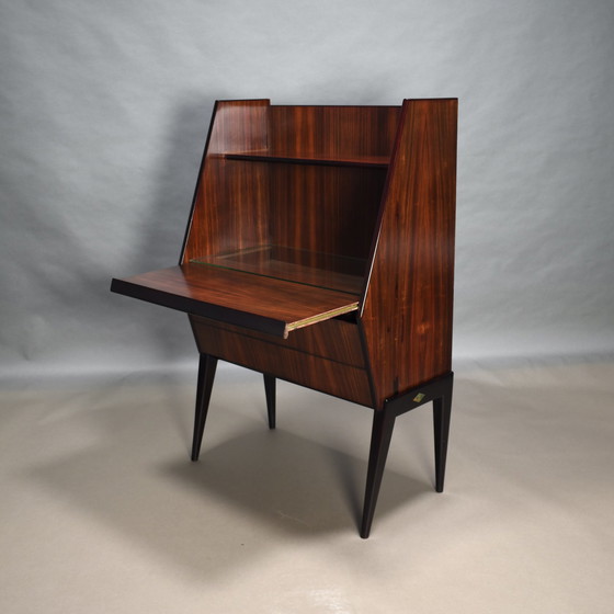 Image 1 of Antonino Gorgone Secretaire in Italiaans notenhout – Italië, 50's Design