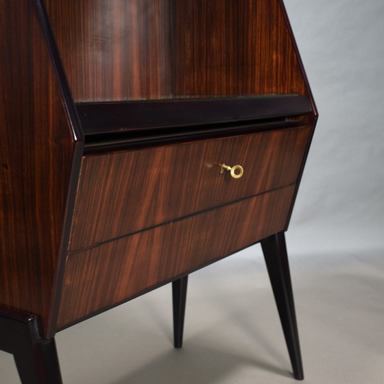 Image 1 of Antonino Gorgone Secretaire in Italiaans notenhout – Italië, 50's Design