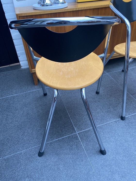 Image 1 of Set Van 3 Plurima Italiaans Design Eetkamer Stoelen,