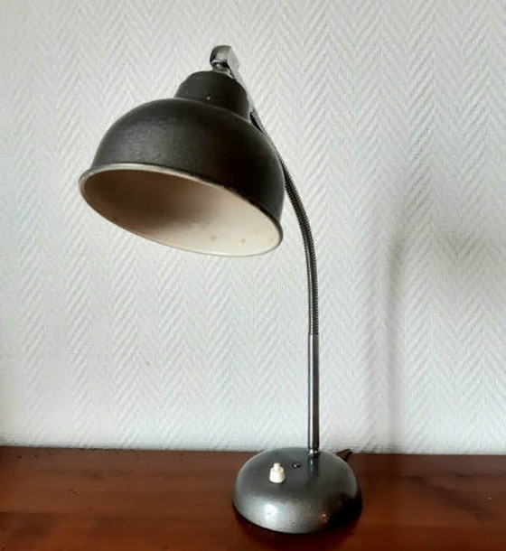 Image 1 of Grijze industriële bureaulamp