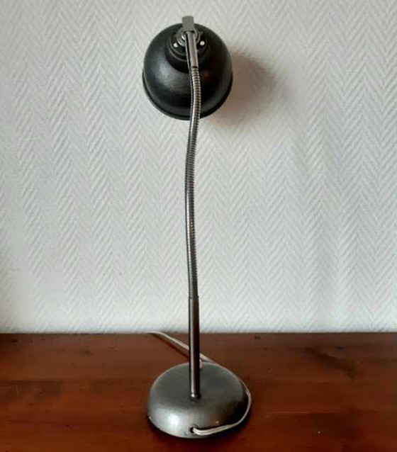 Image 1 of Grijze industriële bureaulamp