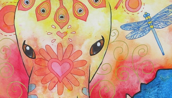 Image 1 of Peace And Love Elephant  - Erica Muizer