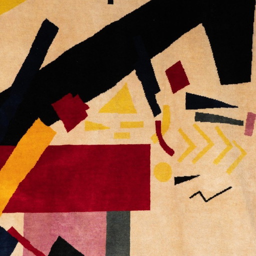 Vintage "Suprematist Composition 2" vloerkleed in Merino wol van Kasimir Malevitch, 1915