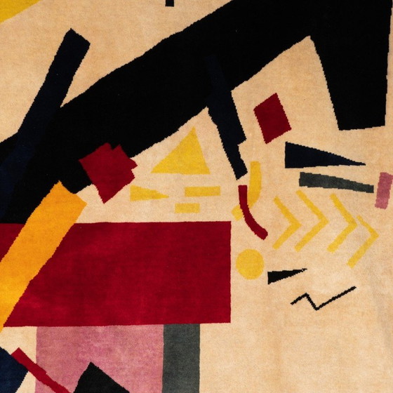 Image 1 of Vintage "Suprematist Composition 2" vloerkleed in Merino wol van Kasimir Malevitch, 1915