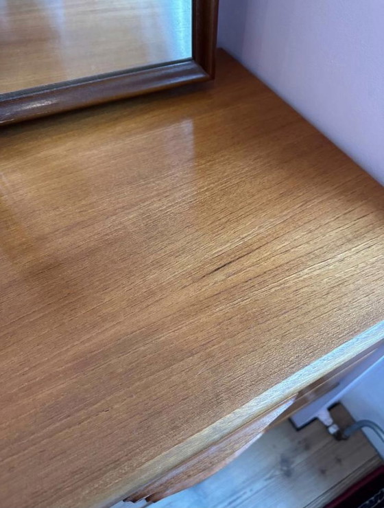 Image 1 of Mid century modern teak houten kaptafel