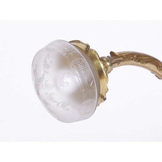 Image 1 of Vintage vuurvergulde wandlamp, jaren 1900