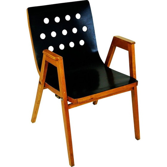 Image 1 of Vintage stapelbare fauteuil in beukenhout van Roland Rainer, Oostenrijk 1950