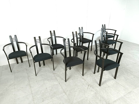 Image 1 of 10x Postmodern Italiaanse eetkamerstoelen