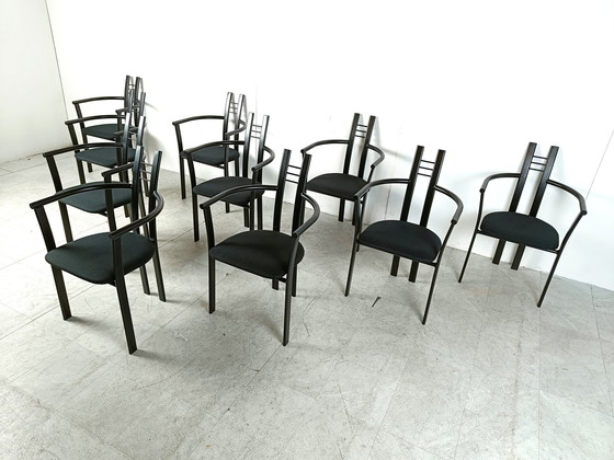 Image 1 of 10x Postmodern Italiaanse eetkamerstoelen