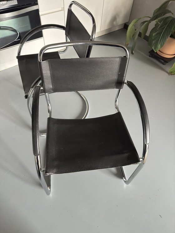 Image 1 of 2x Vintage Italiaans Design Chromen Stoelen