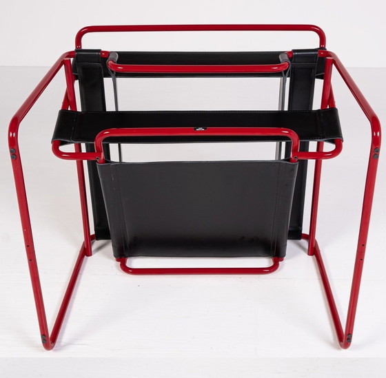 Image 1 of Knoll Wassily B3 Rood Mat-Nieuw-Gebruikt Serie 2024 In Zwart Leer Van Marcel Breuer