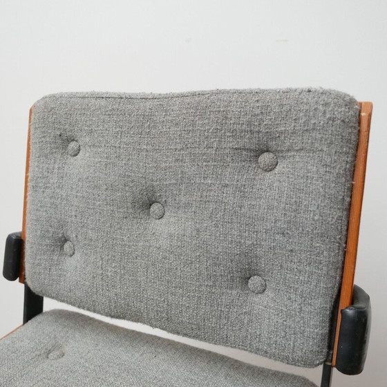 Image 1 of Vintage stoelen van leer en gebogen hout van Alain Richard, Frankrijk 1960