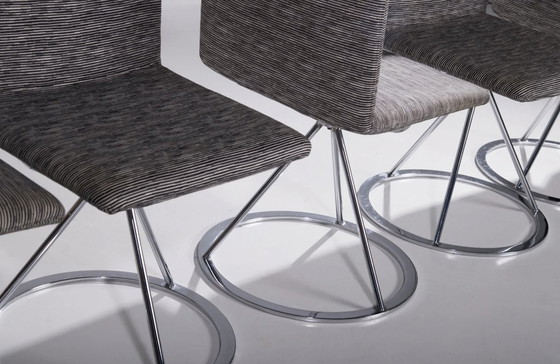 Image 1 of Alberto Salvati & Ambrogio Tresoldi Voor Saporiti Set Van 6 "Dania" Stoelen