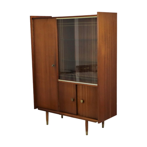 Image 1 of Vintage Highboard Vitrinekast Teak Fineer