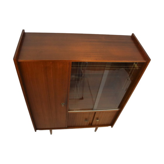 Image 1 of Vintage Highboard Vitrinekast Teak Fineer