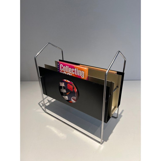 Image 1 of Vintage verchroomd metalen tijdschriftenrek, Frankrijk 1970