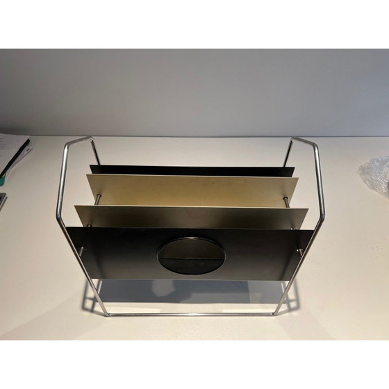 Image 1 of Vintage verchroomd metalen tijdschriftenrek, Frankrijk 1970