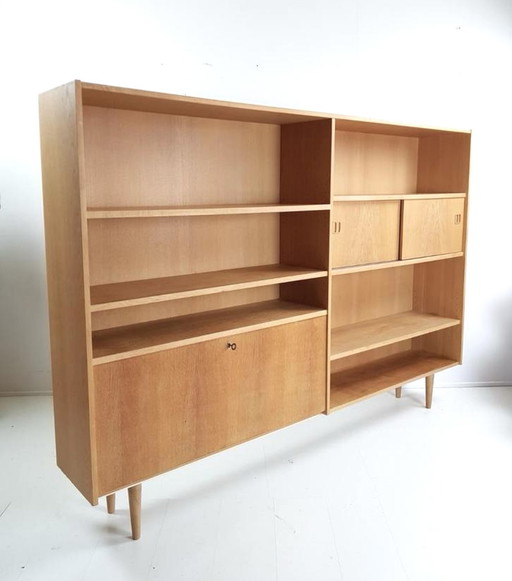 vintage Deense wandkast eiken fineer | sideboard oak Danish