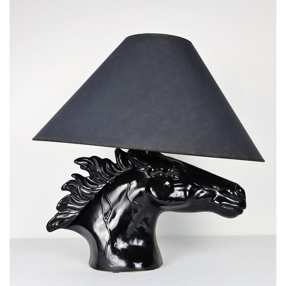 Image 1 of Vintage lamp met paardenkop van keramiek, 1980