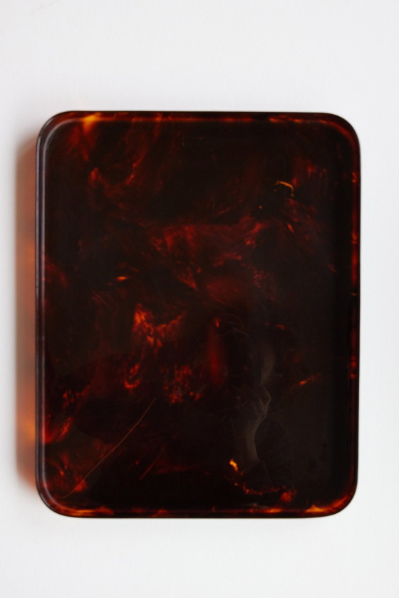 Image 1 of Dienblad imitatie schildpad 1960