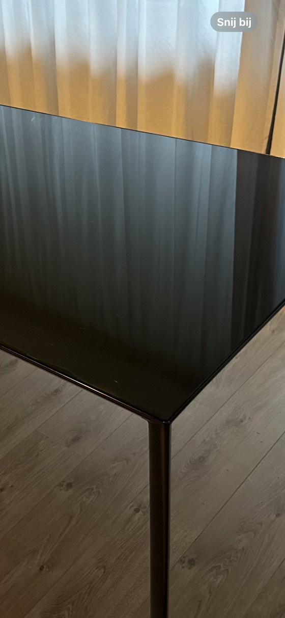 Image 1 of Glazen Tafel Met Stalen Frame