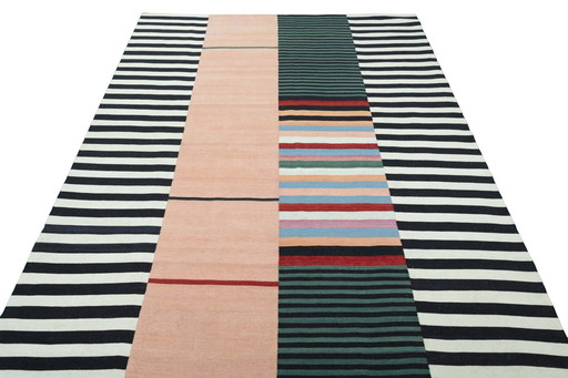 Handgeweven design kelim Fars - 320 X 221 cm - Nieuw - Modern streepdesign