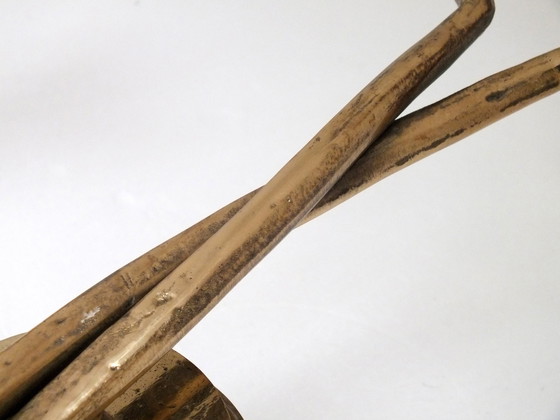 Image 1 of Toegeschreven aan Ciani Florence Atelier Productie Toegeschreven Jaren 80' Stijlvolle Wandlamp In Messing & Brons