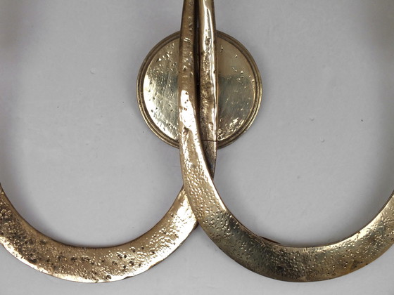 Image 1 of Toegeschreven aan Ciani Florence Atelier Productie Toegeschreven Jaren 80' Stijlvolle Wandlamp In Messing & Brons