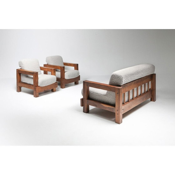 Image 1 of Vintage Rustieke 2-plaats Primitieve Sofa in Bouclé 1960