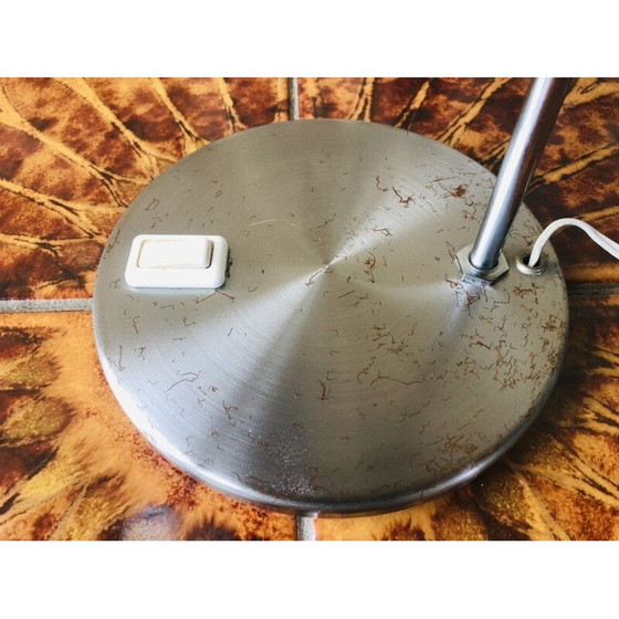 Image 1 of Vintage geborsteld metalen oogbol lamp, 1970