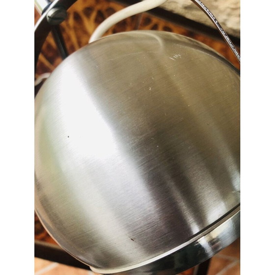 Image 1 of Vintage geborsteld metalen oogbol lamp, 1970