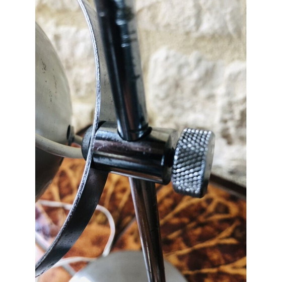 Image 1 of Vintage geborsteld metalen oogbol lamp, 1970