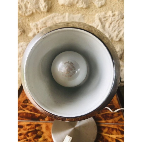 Image 1 of Vintage geborsteld metalen oogbol lamp, 1970