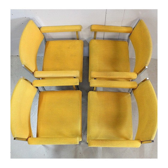Image 1 of Set van 4 vintage verchroomde metalen fauteuils, 1970