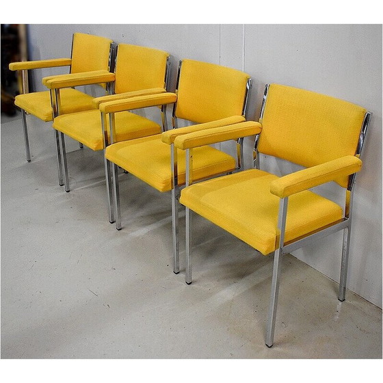 Image 1 of Set van 4 vintage verchroomde metalen fauteuils, 1970
