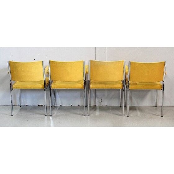 Image 1 of Set van 4 vintage verchroomde metalen fauteuils, 1970