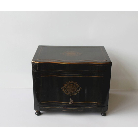 Image 1 of Vintage sigarendoos in gezwart perenhout